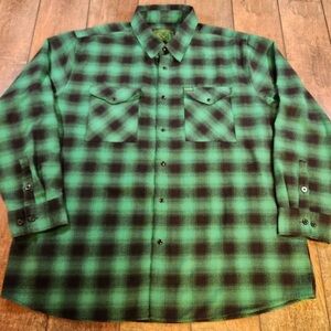 DIXXON LUCKY 3xlGreen Plaid Men's Shirt